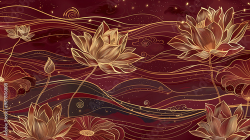 Chinese pattern flowers