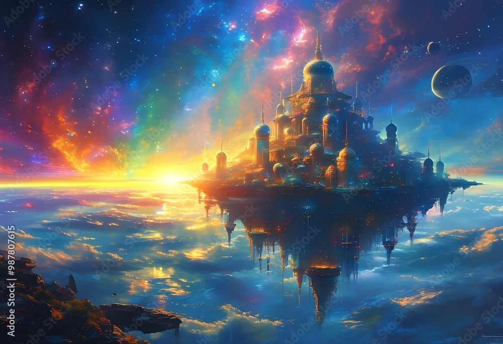 Fototapeta premium floating city