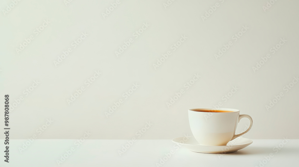 Cup And Saucer On White Background, Dining And Simplicity, Everyday Use Theme . Cup And Saucer On White Background, Dining And Simplicity, Everyday Use Theme .