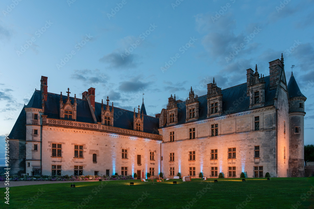 France - Amboise - The royal castle of Amboise, by night France - Amboise - The royal castle of Amboise, by night