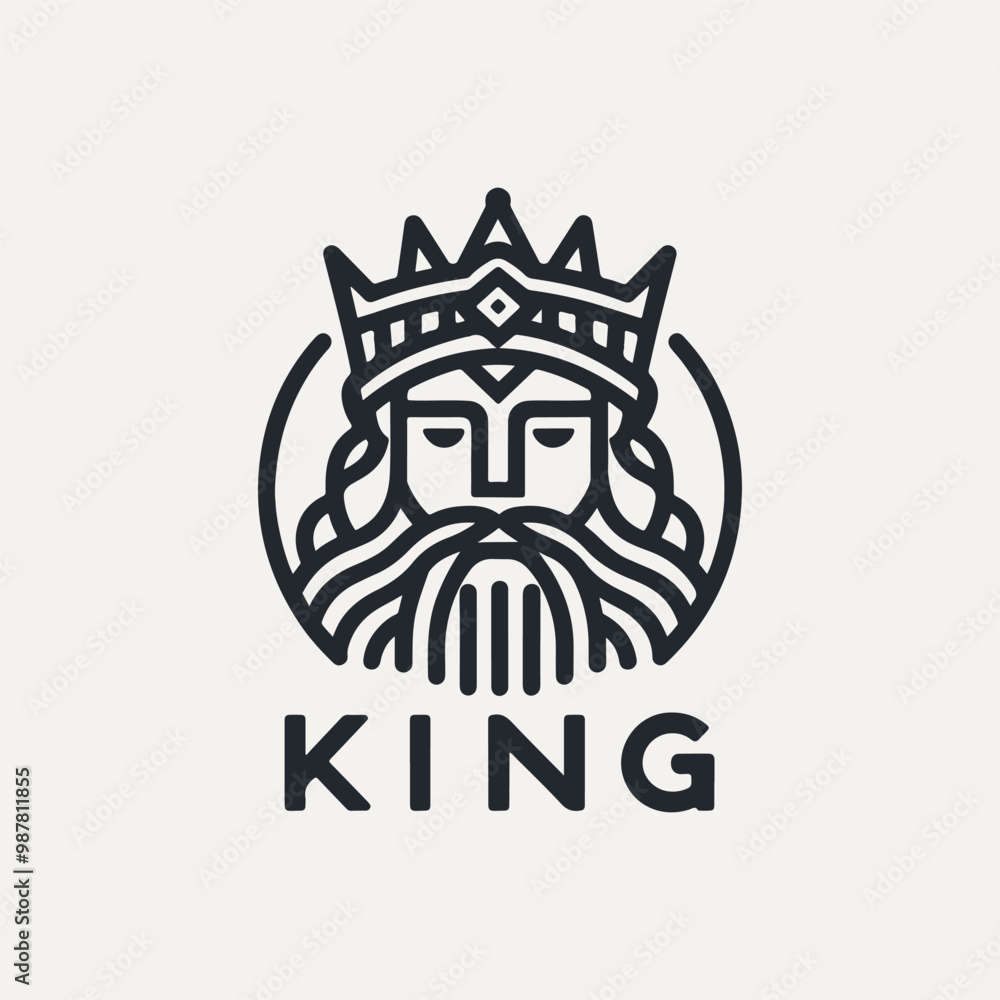 King line icon vector. king face elegant logo icon vector template. King line icon vector. king face elegant logo icon vector template.