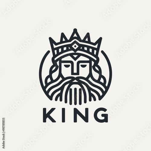 King line icon vector. king face elegant logo icon vector template.