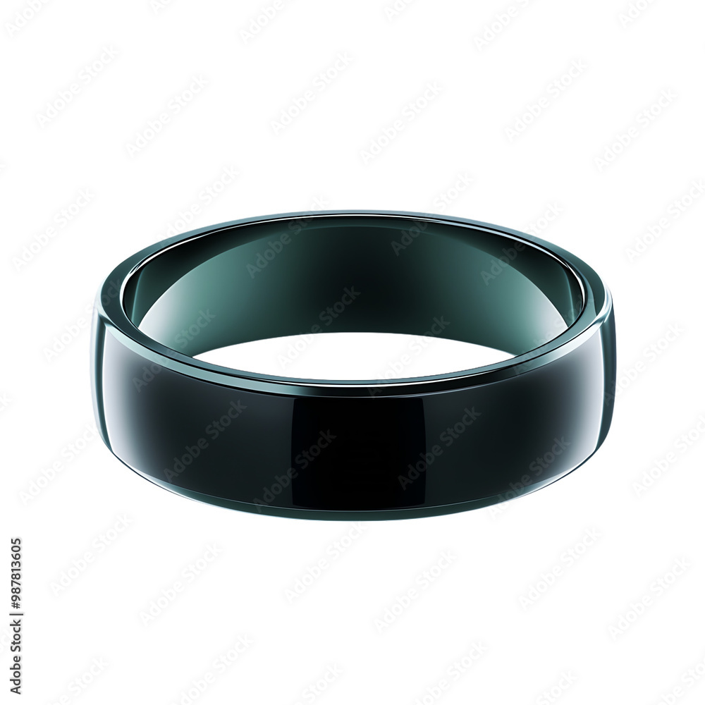 Sleek black ring on a white isolate background. transparent background Sleek black ring on a white isolate background. transparent background