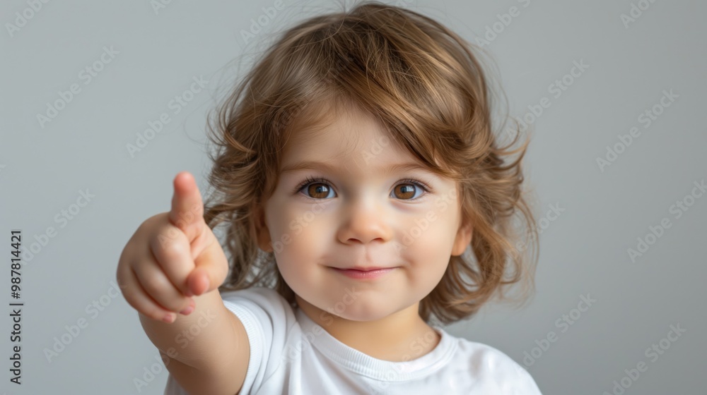 Curious Child Pointing at Camera Curious Child Pointing at Camera