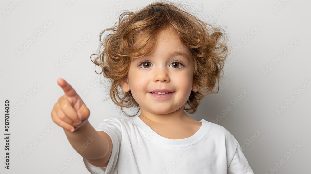 Smiling Toddler with Outstretched Finger Smiling Toddler with Outstretched Finger