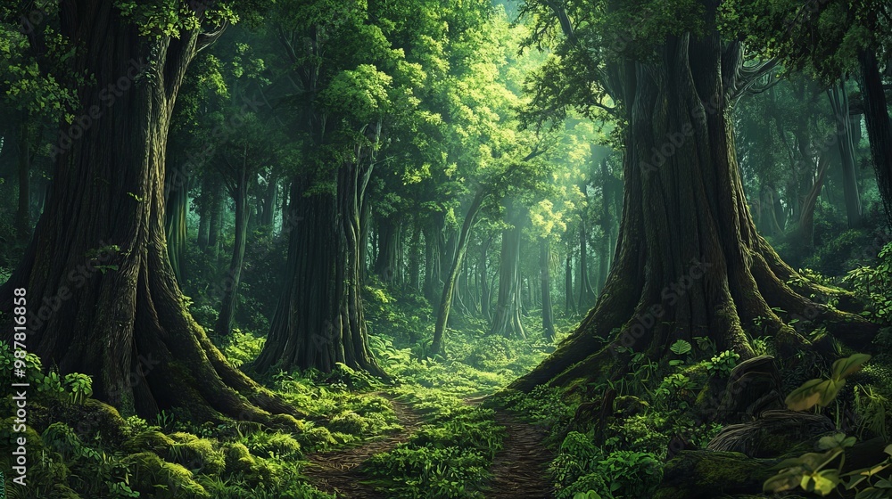 Obraz premium Vast rainforests filled with towering trees