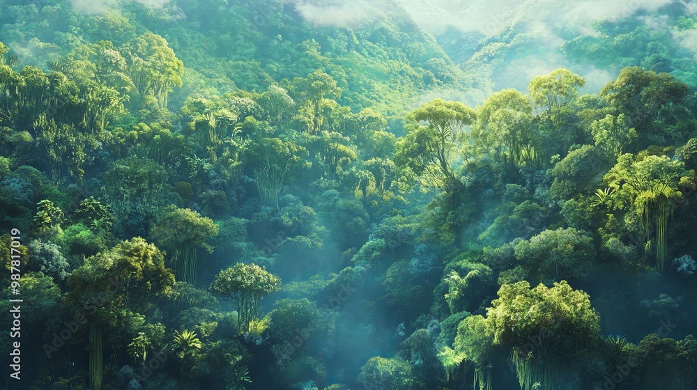 Vast rainforests filled with towering trees Vast rainforests filled with towering trees