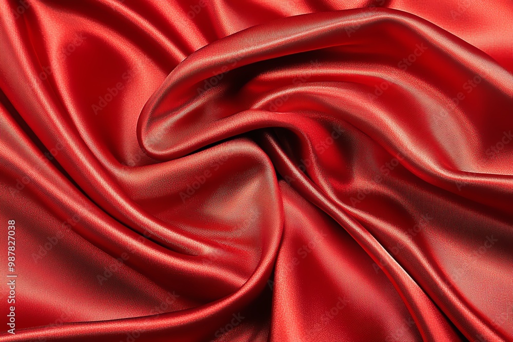 Fototapeta premium A smooth, shiny silk fabric, with delicate folds and a luxurious sheen, in rich jewel tones