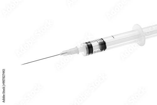 Blank White Syringe Mockup Capped Isolated on Transparent & White Background | PNG File with Transparency