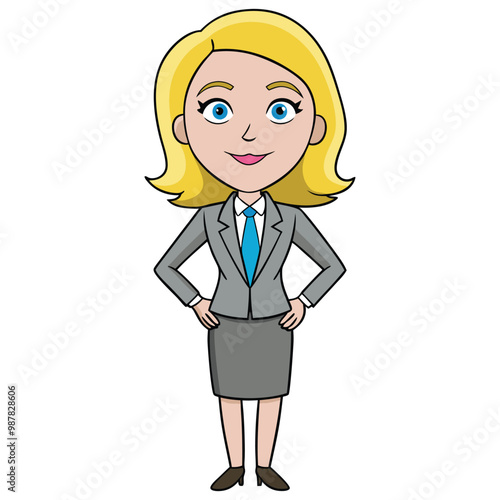 Smart business woman vector illustration