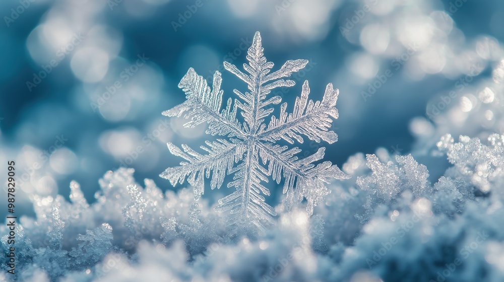 close up of snowflakes frost patterns on surfaces