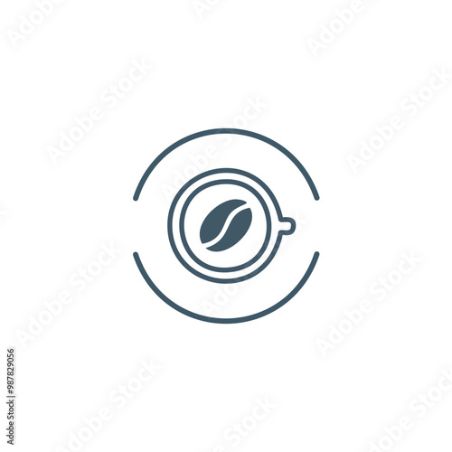 A coffee cup and a bean vector icon design