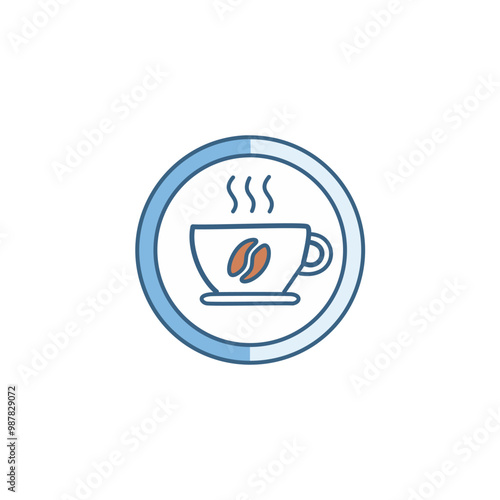 A coffee cup and a bean vector icon design