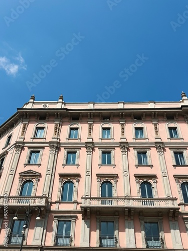 Pink Building in Milan, Italy