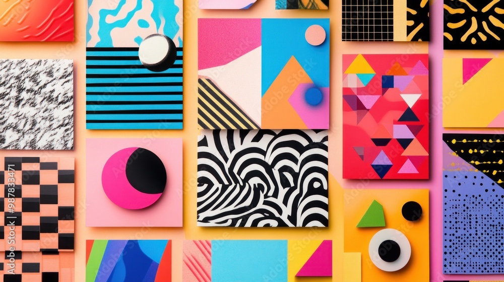 Abstract Geometric Shapes and Patterns in Vibrant Colors Abstract Geometric Shapes and Patterns in Vibrant Colors