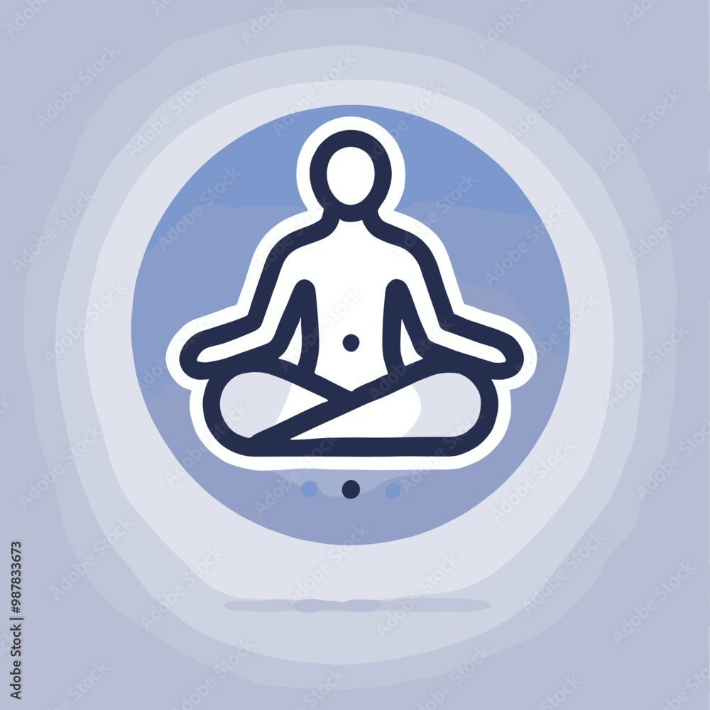 Person meditating in lotus position, feeling peaceful, in a serene minimalist style Person meditating in lotus position, feeling peaceful, in a serene minimalist style