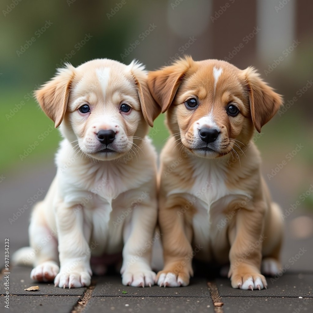 Amazing high resolution photos of two cute stray puppies waiting for their owners.Kindness Amazing high resolution photos of two cute stray puppies waiting for their owners.Kindness