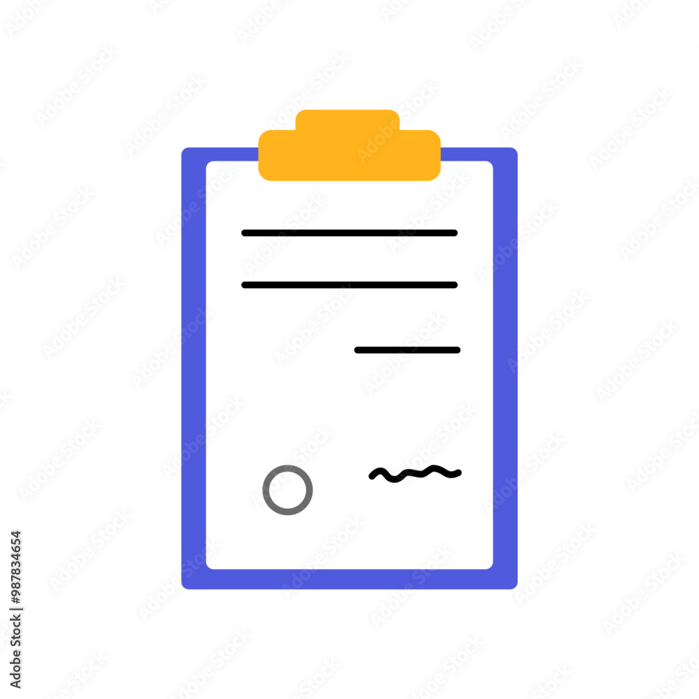 Detailed checklist on a clipboard resting on a flat surface with a simple design and bold colors Detailed checklist on a clipboard resting on a flat surface with a simple design and bold colors