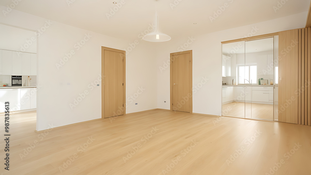Obraz premium An expansive area combining living, dining, and kitchen spaces, promoting fluid movement and interaction.
