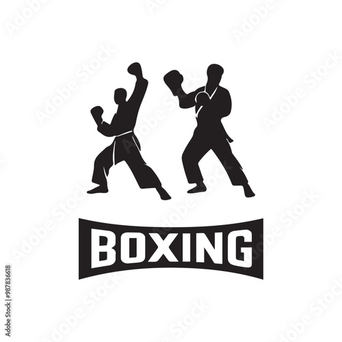 Creative Set Of Illustration Boxing Logo Design