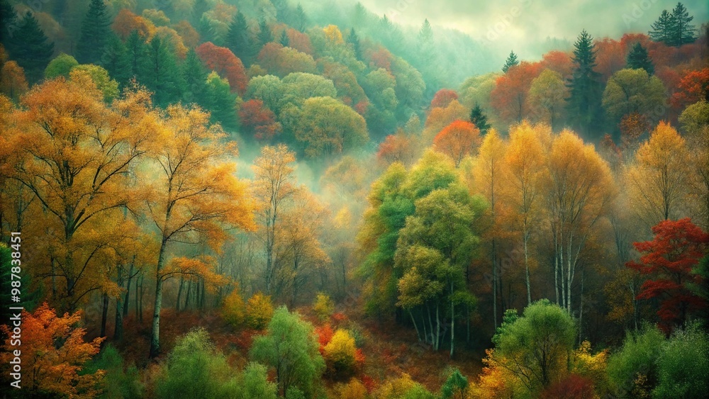 Autumn forest wallpaper, background. Theme illustration. Autumn forest wallpaper, background. Theme illustration.