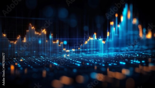 Stock market or forex trading graph and chart investmentgrowth. photo