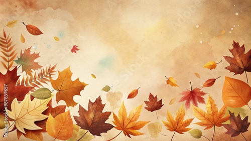 Fall Autumn leaves template for banner and design.