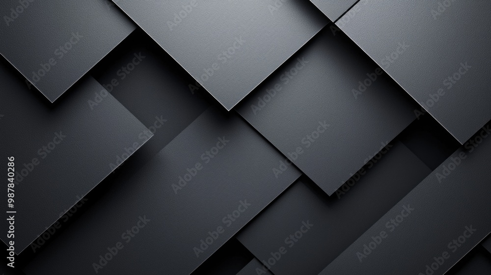 Textured black geometric panels creating a modern backdrop Textured black geometric panels creating a modern backdrop