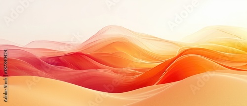 Abstract flowing waves in warm gradient colors