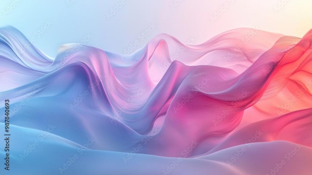 Abstract flowing waves in soft pastel colors Abstract flowing waves in soft pastel colors