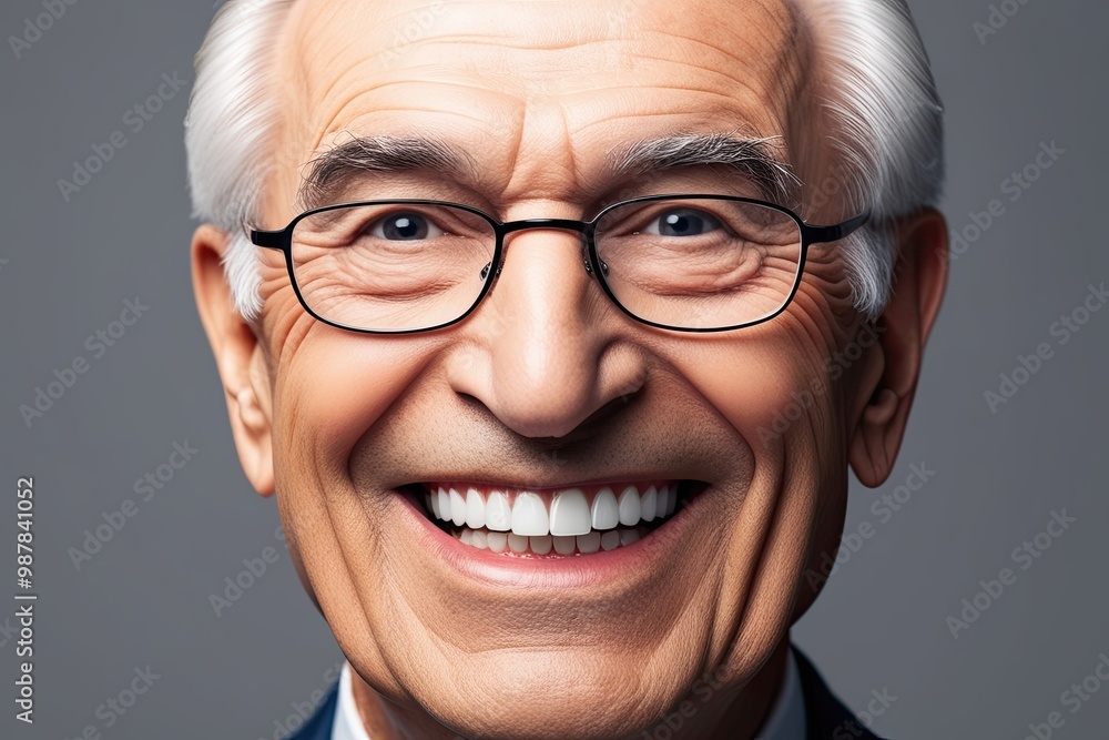 Attractive Senior Smiling with Healthy Teeth for Dental Promotion Attractive Senior Smiling with Healthy Teeth for Dental Promotion
