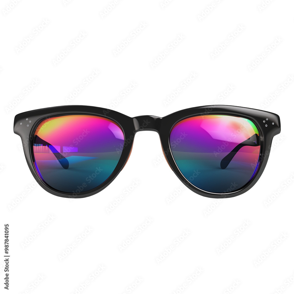 Vibrant black, blue, pink sunglass on a transparent background Vibrant black, blue, pink sunglass on a transparent background