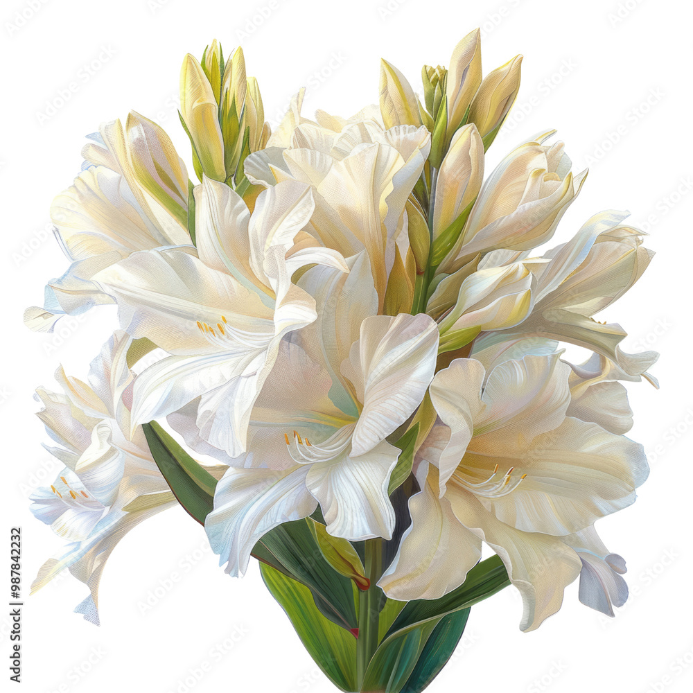 Fototapeta premium bouquet of flowers in a beautiful spring garden filled with blooms and petals.
