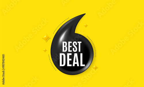 Offer 3d quotation banner. Best deal tag. Special offer Sale sign. Advertising Discounts symbol. Best deal quote message. Quotation comma yellow banner. Vector