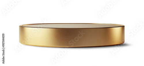 Gold round podium isolated on white background