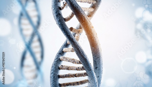 chromosome dna mRNA rRNA helix white background  photo