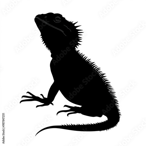 Bearded Dragon Silhouette, ...