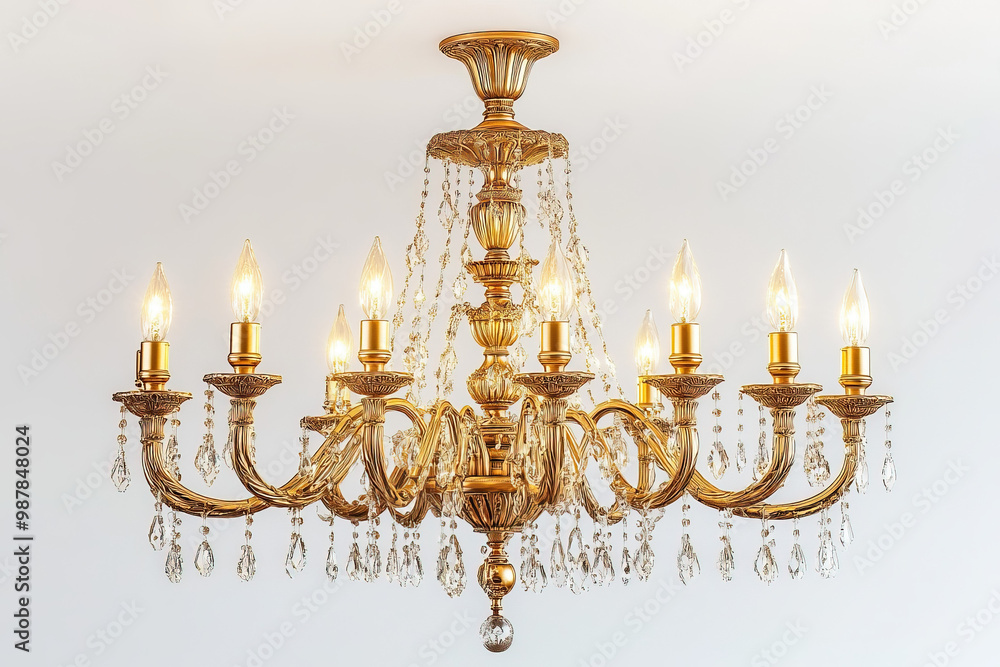 Chandelier On A White Background Chandelier On A White Background