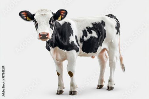 Dairy Cow On White Background