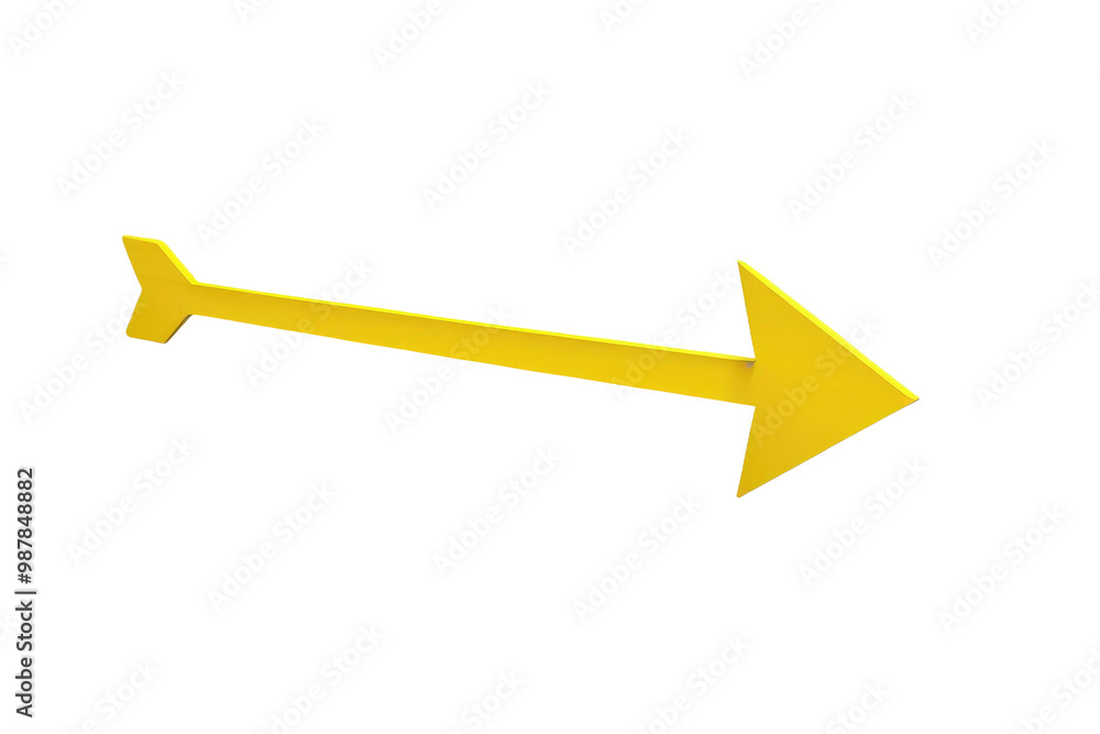 Yellow 3D arrow, appears cut out, isolated on white background, high resolution stock photo, shadow casting subtly to suggest depth, clean lines, photographic quality, ultra clear Yellow 3D arrow, appears cut out, isolated on white background, high resolution stock photo, shadow casting subtly to suggest depth, clean lines, photographic quality, ultra clear