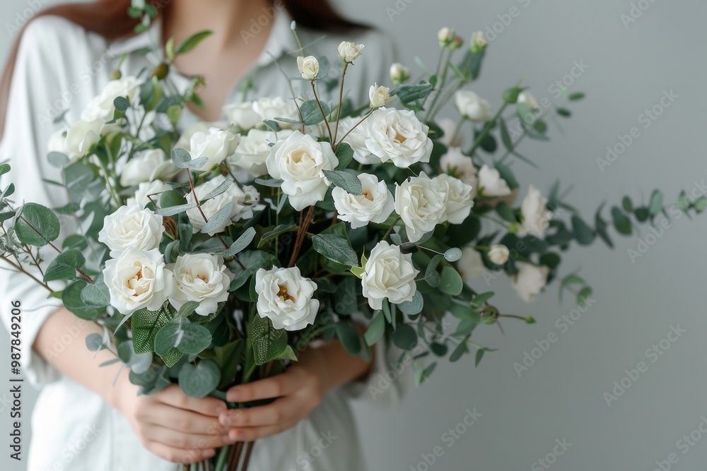 The florist makes a beautiful bouquet The florist makes a beautiful bouquet