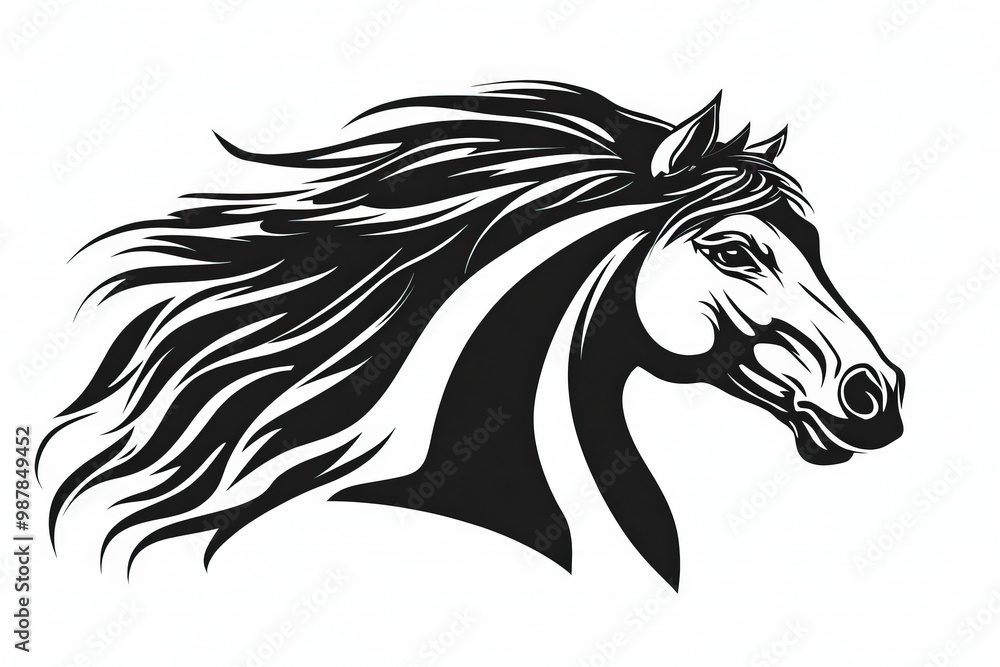 Horse Head On White Background Horse Head On White Background