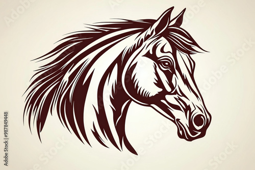 Horse Head On White Background