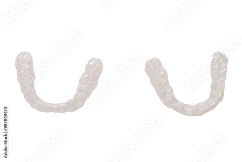 Transparent mouth guard isolated on a white. photo