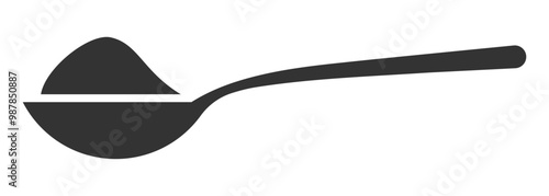 Vector illustration of a spoon with a measured ingredient, symbolizing cooking, baking, or nutrition.