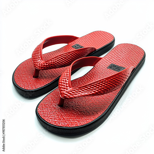 Red Flip Flops Isolated