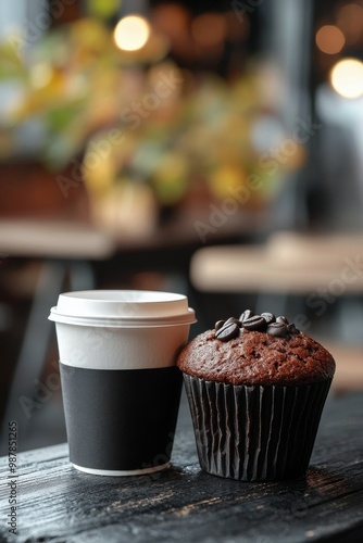 Indulging in rich coffee with a chocolate muffin next to a vintage coffee pot...