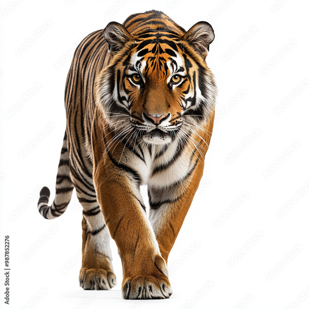 Fototapeta premium Tiger Isolated Walking