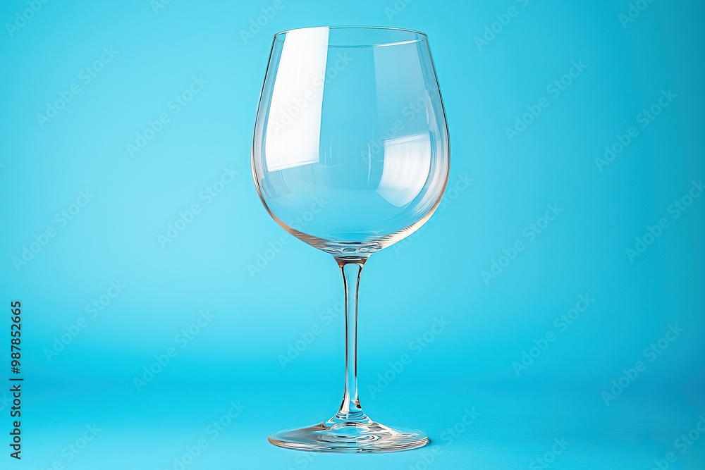 Wine Glass On A Blue Background Wine Glass On A Blue Background