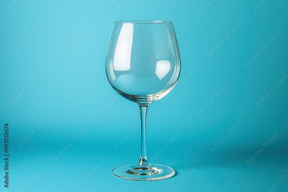 Wine Glass On A Blue Background